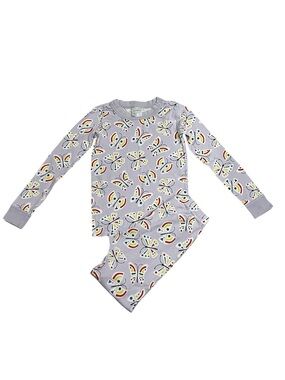 Hanna Andersson Long John Pajama Set Butterfly Mosaic Orchid Hush Size 129 (6/7)